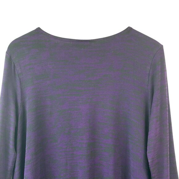 Bryn Walker Women Top Small Purple Black Tunic Lagenlook Oversized Stretch - Picture 4 of 9